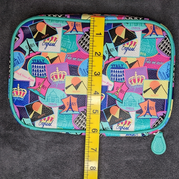 Colorful Travel Bag Organizer Multiple Pockets Cosmetics or School - Picture 9 of 11